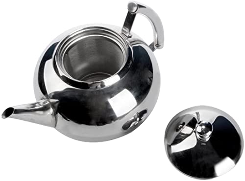 Toolzia Stainless Steel Teapot with Tea Strainer Premium Tea Pot 35oz 1500ml,Silver, 1.5L - Image 3