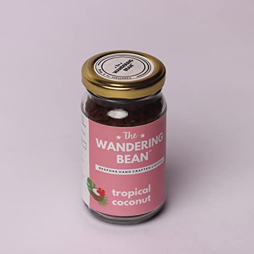 Image of The Wandering Bean Tropical Coconut Instant Coffee Powder Perfect Rich & Smooth Blend Of Coconut Flavoured Coffee (Pack Of 1) Gift Festive, Best Gift Hamper, Bottle, 60 Gram