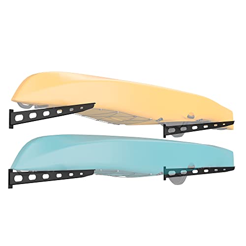 Koova Wall Rack Organizer Shelf System, 2 Tier Wall Mount Kayak Storage Rack, Padded Cargo Dock Arm Hangers For Hanging Sup Paddleboard Ladder Surf Board Snowboard Skis E-Bike Indoor Garage Or Outdoor #TOP14