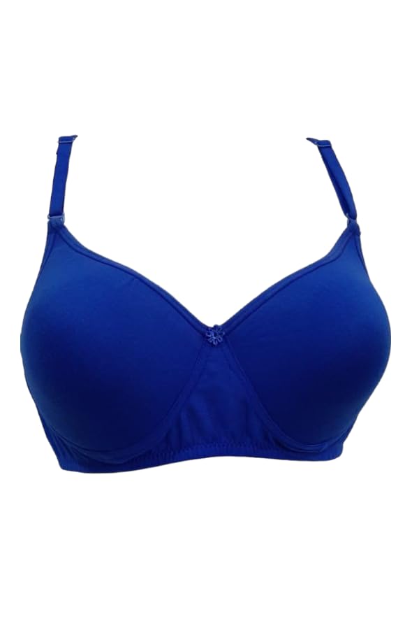 Women's Essentials Allure Padded Bra | Adjustable Straps | Non-Wired Cups | 3-Level Hooks | Blue