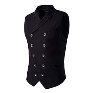 Heren Slim Fit Suit Vest Zakelijke Suit Comfortabele Maten Vest Stijlvolle Dubbele Borstte V-hals Mouwloos Slim Fit Suit…