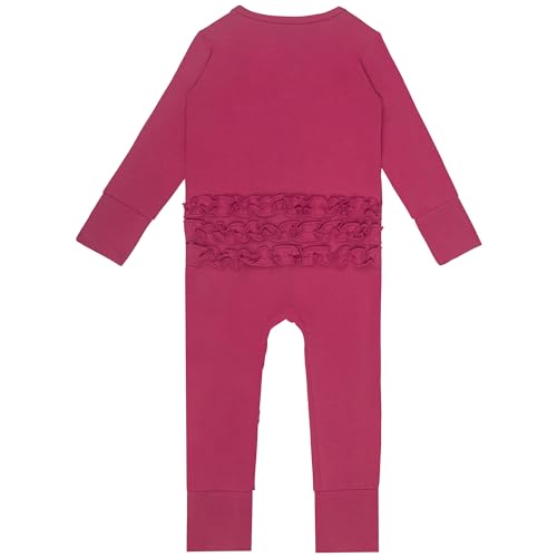 3 PACK Baby Rompers Long Sleeve Two Way Zipper Footless Pajamas With Flower On Waist Bodysuit4