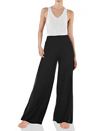 Qggqdd Wide Leg Yoga Pants For Women - Palazzo Black High Waisted Plus Size Flowy Lounge Pants #TOP16