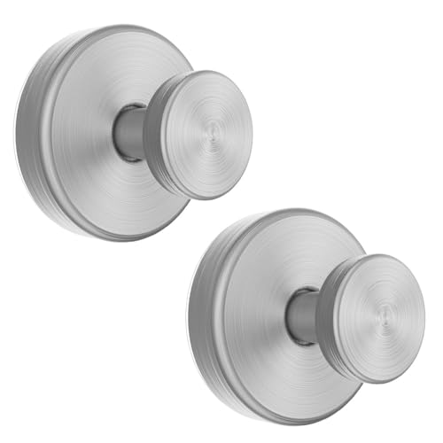 Image of HASTHIP 2PCS Vacuum Suction Cup Hooks Shower Hooks No Drill Towel Hooks Rustproof Stainless Steel Wall Hooks for Bathroom Glass Mirror