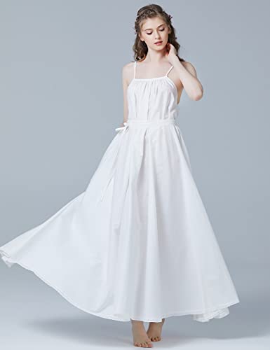 Beautelicate 100% Cotton Victorian Nightgown For Women Grecian Sleepwear Honeymoon Bridal Lingerie Ivory #TOP3