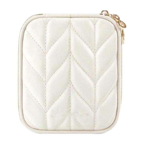 MotiveTech Organizador de Joyas de Viaje, Organizador de Pendientes, Elegante Joyero para Guardar Pulseras de Reloj, Beige, Individual