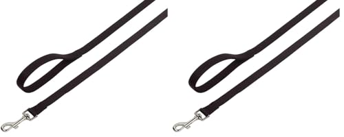 Nobby Laisse Classique en Nylon pour Chien Noir 10 mm x 120 cm (Lot de 2)