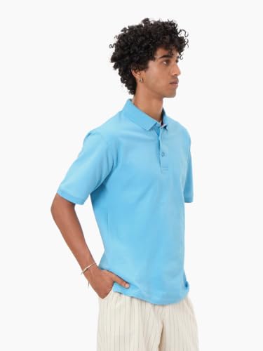 Image of LUDIC Core Polo T-Shirt, Dailymove Collection | Regular Fit | Stand-up Collars | 100% Organic Cotton, 240 GSM | Lightweight & Comfortable |Everyday Essential | Polo T-Shirt for Men