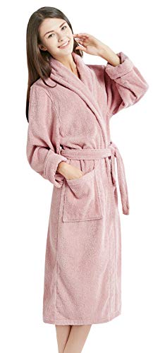 INK+IVY womens Terrycloth Sherpa Trim Soft Pajamas Sleepware Ladies Kimono Bathrobe Loungeware with Pocket and Belt Shawl Collar Cuff, Rose, Small-Medium US -  E&E Co. Ltd DBA JLA Home, LAF04-0021