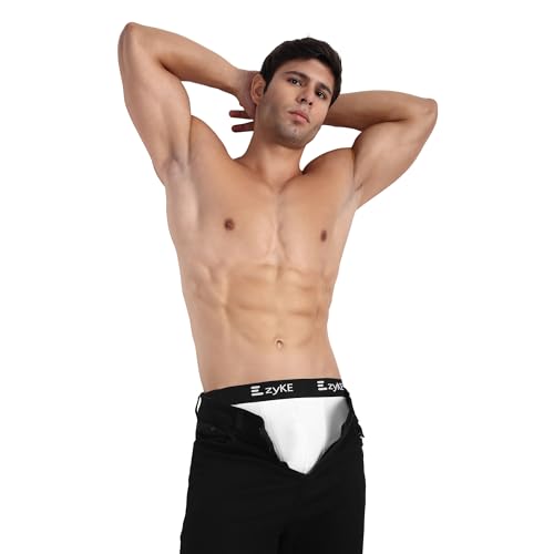 Image of Zyke Men's Cotton Trunk Innerwear | 95% Cotton 5% Elastane Stretch Underwear | Ultra Soft Waistband Anti-Bacterial Moisture Wicking Trunks for Men (Pack of 1)