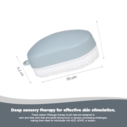 Image of Abley's Therapressure Therapy Brush| Deep Pressure Sensory Tool for Autism, SPD & ADHD | Medium-Deep Pressure Stimulation for Calming, Focus & Occupational Therapy Support (Blue)