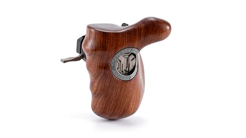 Image of Tilta Advanced Left Side Wooden Handle (Ronin 4D - Type IX) | Black Walnut Wood & Aluminum Alloy Build | Quick Release Button