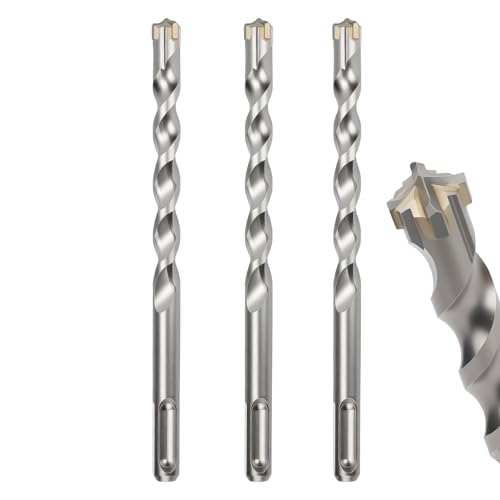 MOXPIFY 12mm Masonry Drill Bit 160mm Long, Hammer SDS Drill Bit for Reinforced Concrete, Brick Walls, SDS Plus Shank (12mm x 160mm x 3)
