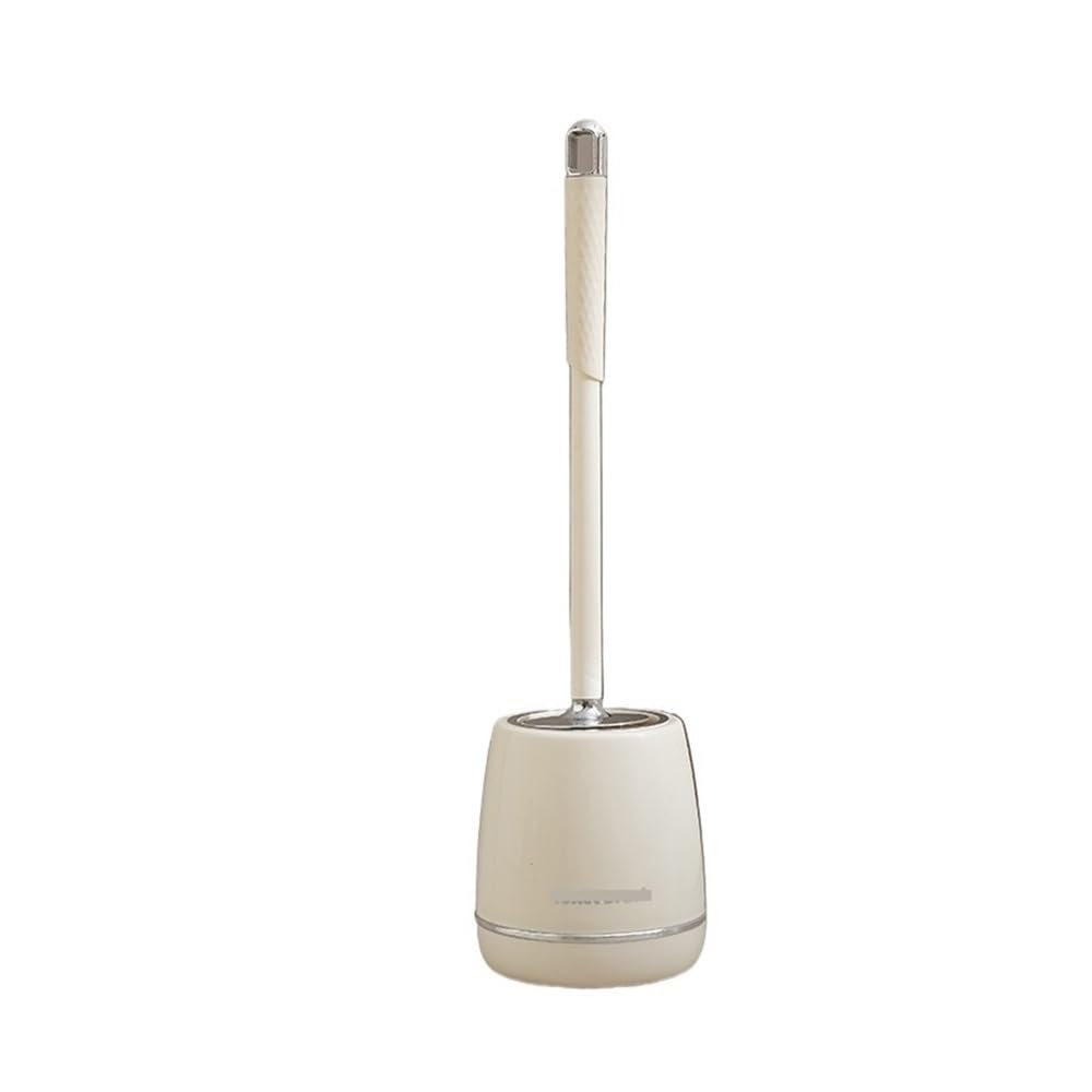 Toilet Brush Thickened Plastic Toilet Brush with Base for Home Bathroom Cleaning(Silver)
