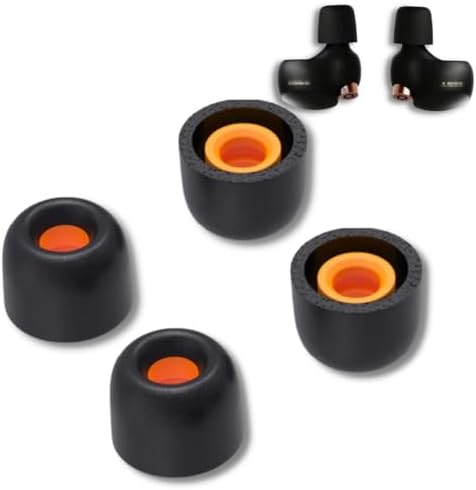 Crysendo Silicone Eartips for WF-1000XM4, WF-1000XM3, WF-C500 Earbuds | No Ear Pain, Anti-Slip, Flexible | (4 Pairs - Small) (Black)