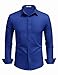 COOFANDY Mens Long Sleeve Dress Shirts Casual Button Down Shirts Regular Fit Collared Shirt Royal Blue