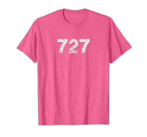 727 Area Code t-Shirt for Pinellas County Florida T-Shirt, Men, Pink Heather, XX-Large
