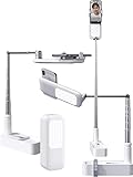 beyonday Foldable Phone Holder for Recording, Selfie Stand with Rechargeable LED Light&Wireless Remote Control 360° Rotatable Retractable Phone Stand for Video Recording/Live Streaming/Online Teaching