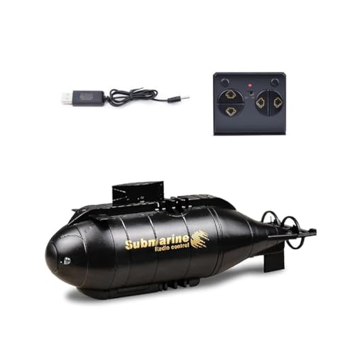 SHOYDID Sous-marin radiocommandé pour adultes, 6 canaux Mini RC Simulation Nucléaire Sous-marin pour piscine et lac (Noir)