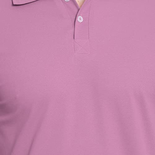 Image of Men's Poly Cotton-Matty Tshirt with Regular Fit Solid Pattern Half Sleeve Standard Length and Button Down Closure|Men's T-Shirts