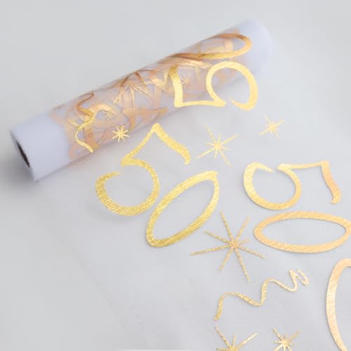 Yontree Runner da tavolo per compleanno, 50 anni, per uomo e donna (28 cm x 10 m), ritagliabile