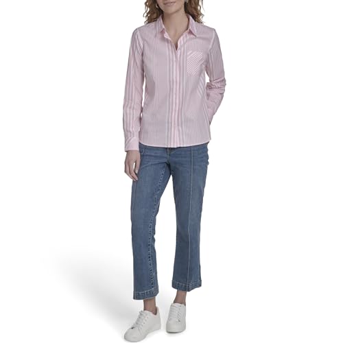 Image of Nautica Women's Button Front Long Sleeve Roll Tab Shirt