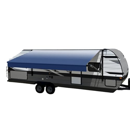 Velarium 9' RV Boxed Vinyl Canopy, Blue Fade – Heavy-Duty 13.5oz 3-Ply Material, Cold & Crack-Resistant RV Awning, All-Purpose Outdoor Canopy for RVs, Trailers, and Motorhomes (Fabric Size 8' 2") by Velarium Awnings - Used condition - US$177.37
