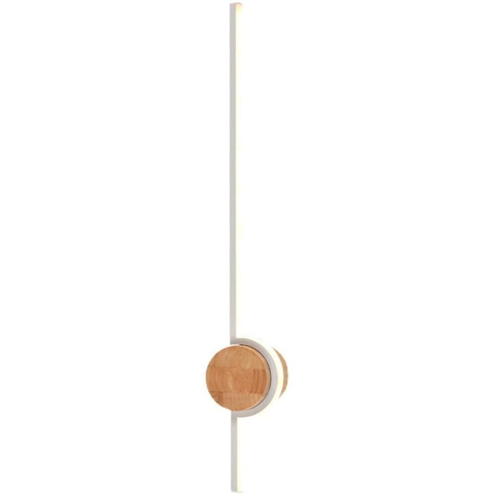 Aplique de pared LED lineal blanco en madera y metal para iluminar el salón o el dormitorio