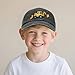 Embroidery Excavator Kids Baseball Cap for Age 6-9,Adjustable Vintage Washed Cotton Toddler Baseball Hat for Boys & Girls,Black