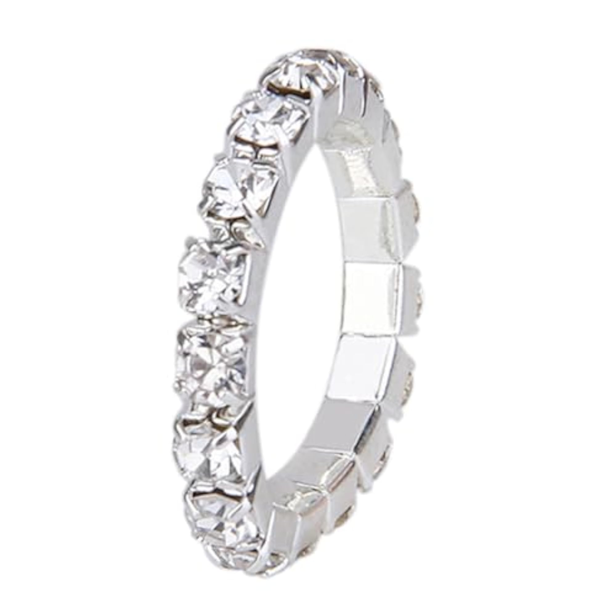 Women's Elastic Silver Tone Crystal Rhinestone Toe Ring