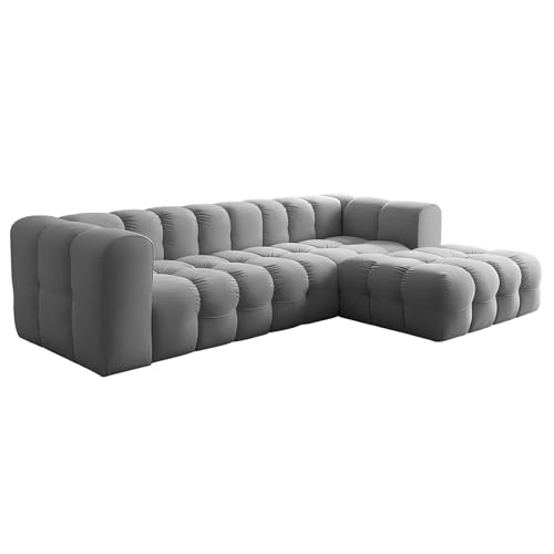 Design moderno senza tempo: il divano angolare BALOO L convince per l'elegante design imbottito e le morbide curve che conferiscono al vostro soggiorno un tocco di stile.