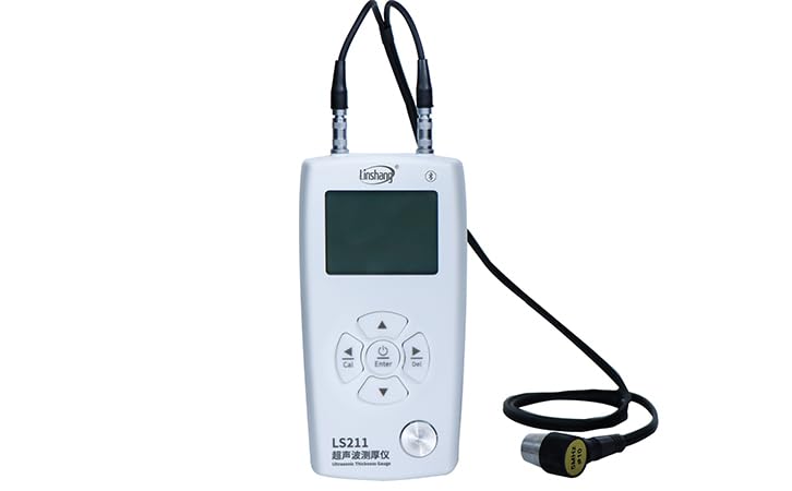 Calibrador de espesores ultrasónico digital portátil LS211, rango de medición (acero 45#): 0,8–600 mm, resolución: 0,001 mm (para 0,8–10 mm), velocidad sónica: 1000–9999 m/s, sonda de 5 MHz φ10 miniatura 1