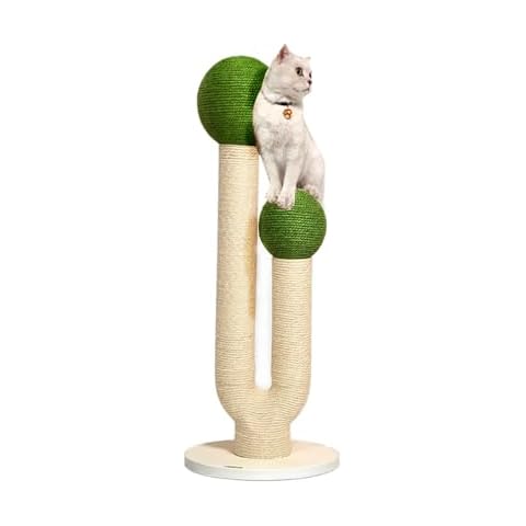 SHENGOCASE Aesthetic Modern 45.3" Tall and Large Themed Cactus Cat Tree Tower Cat Climbing Scratching Post Sisal, Ball Scratcher for Big Cat Cover
