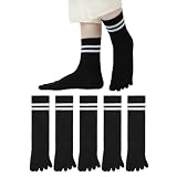 5本指ソックス レディース 黒 春夏 5本指靴下 綿 五本指ソックス スポーツソックス クルー丈 カジュアル 秋冬くつ下 ５足セット 22-25cm