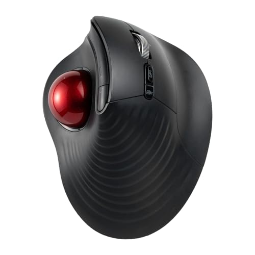 サンワダイレクト ワイヤレス トラックボールマウス 静音 チルトホイール 高速スクロール Bluetooth 5ボタン 充電式 エルゴノミクス マウス 無線 トラックボール レッド 400-MAWBTB230BKR