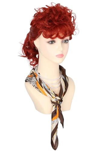 Lucoacos Womens Red 50s Housewife Wig for Cosplay Halloween Costume
