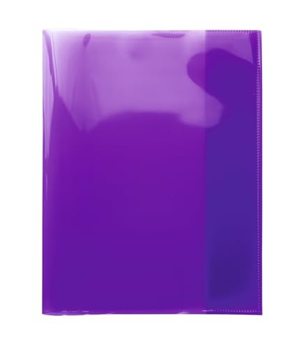 HERMA 19628 Cuarto transparente violeta morado, fundas de polipropileno resistente, lavable y extra grueso, fundas transparentes para cuadernos escolares, de colores