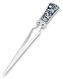 Inlay with Mother of Pearl Metal Steel Office Knife Hand Cutter Blade Envelope Letter Opener (Crane)
