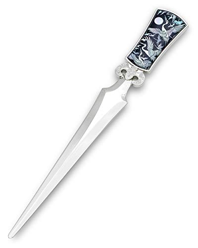 Inlay With Mother Of Pearl Metal Steel Office Knife Hand Cutter Blade Envelope Letter Opener (Crane) #TOP4