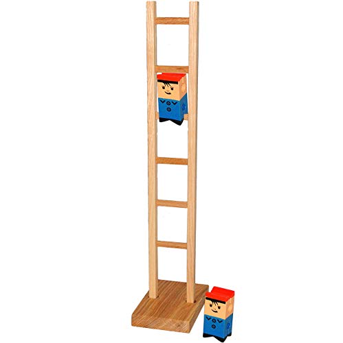 alles-meine.de GmbH Klettermax 43 cm - aus Holz - Leitermann/Klettermaxe/Kletterfigur - Kletter Max Holz - original Erzgebirge Volkskunst - Purzelclown - Kletterfiguren - Klo..