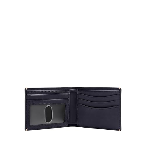 Image of Fossil Men's Wallet, Westover Leather Front Pocket Wallet for Men, Insignia Blue