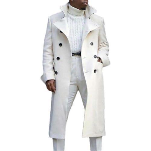 Gabardina para hombre JXQXHCFS de estilo británico y longitud media para otoño