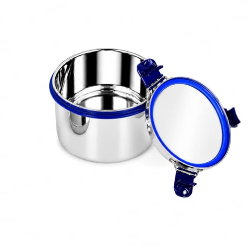 Image of Stainless Steel Lunch Box with Airtight Leakproof Lid,Easy to Clean Tiffin Box for Office,School & Kids,Navy Blue,Set of 1 (750ML) Tall