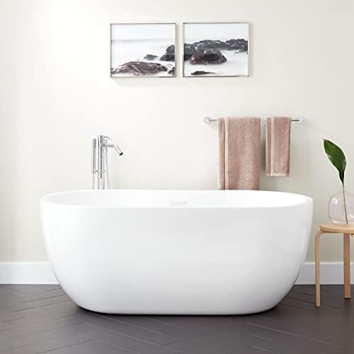Signature Hardware 445992 Boyce 65" Acrylic Soaking Freestanding Tub with Integrated Drain and Overflow - White/White Drain