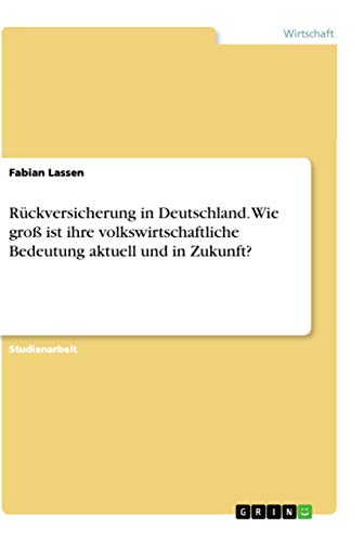 Rückversicherung in Deutschland. Wie groß ist ihre volkswirtschaftliche Bedeutung aktuell und in Zukunft? (German Edition)