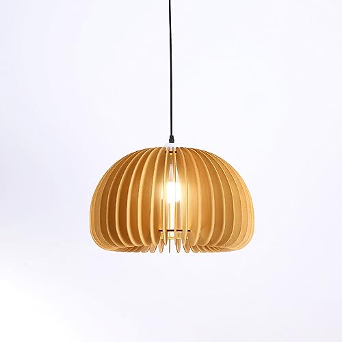 Lampe suspendue en rondins de bois massif style japonais pour chambre et studio