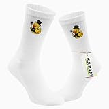 Huuraa Unisex Tennissocken Quietscheente Schornsteinfeger Gummiente Kaminfeger Geschenk Größe 42/46 White Motiv Sportsocken Quietscheente Schornsteinfeger Präsent