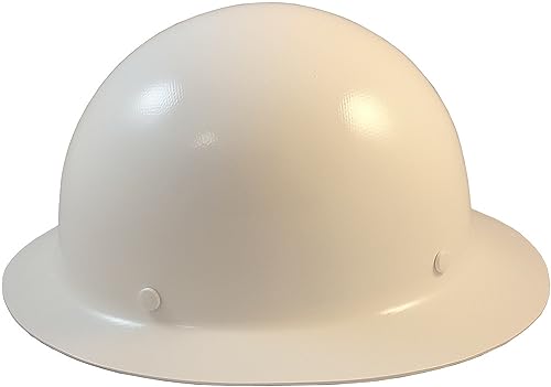 Texas America Safety Company Custom Skullgard Full Brim Hard Hat with Staz On Suspension and Tote - White