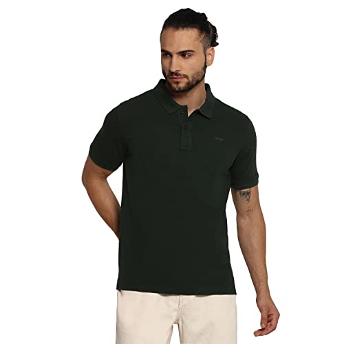 Image of Wrangler Dk Green Classic Regular Fit Polo Tshirt