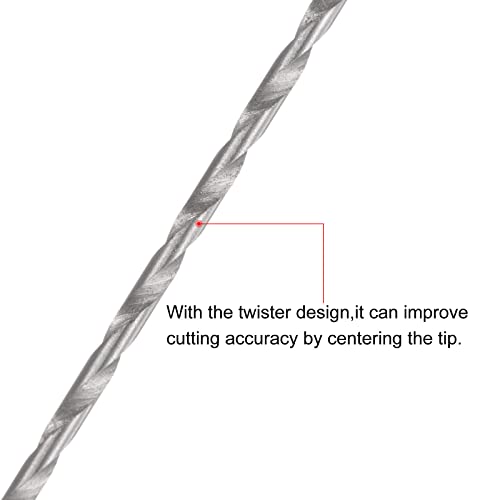Uxcell 10 Pcs 1Mm Mini Micro Twist Drill Bits, High-Speed Steel Straight Shank Extra Long Drill Bit 80Mm For Aluminum Alloy #TOP3